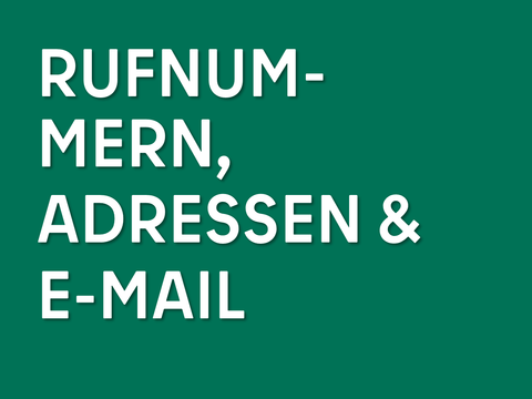 Teaser - Rufnummern, Adressen und E-Mail
