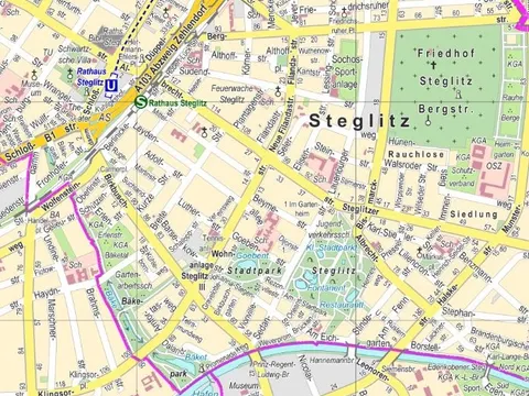 Bezirkskarte - Ausschnitt Steglitz