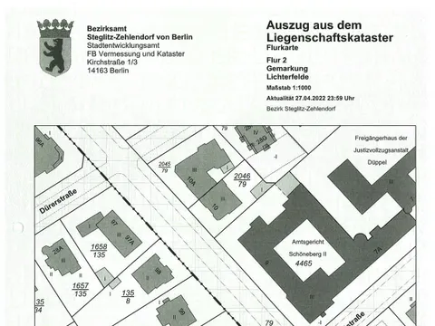 Liegenschaftskarte 2022 (Bild: FB Vermessung und Kataster, BA Steglitz-Zehlendorf)
