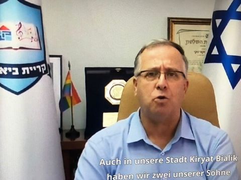 29. Januar 2025: Bürgermeister Eli Dukorski (Kiriat Bialik) wendet sich in einer Videobotschaft an die Partnerstädte
