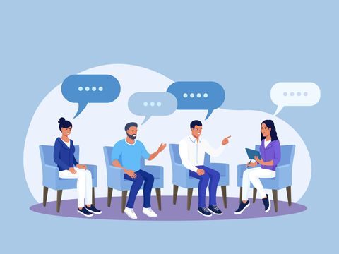 Illustration Suchthilfekoordination Suchtprävention von Envato Elements lizensiert nur für QPK BASZ