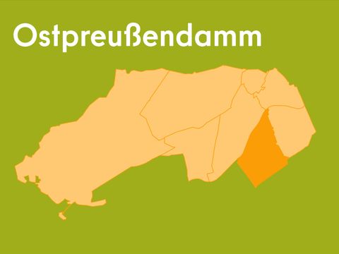Übersichtskarte über den Bezirk mit hervorgehobener Bezirksregion Ostpreußendamm