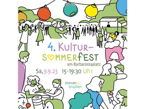 4. Kultursommerfest am Barbarossaplatz am 9. September 2023 von 15:00 bis 19:30 Uhr
