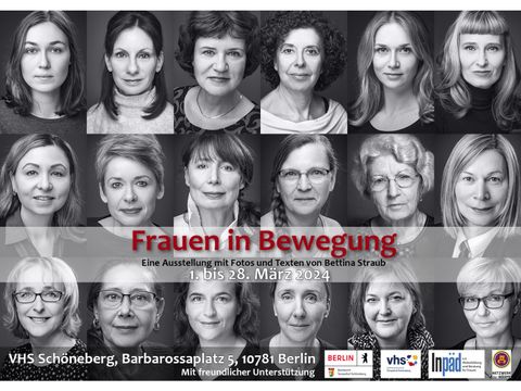 Postkarte „Frauen in Bewegung“ (Bild: VHS Tempelhof-Schöneberg, Fotos: Bettina Straub)