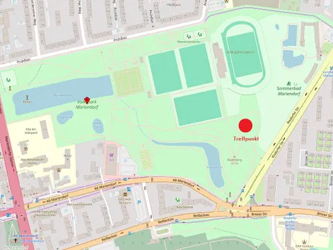 Treffpunkt Spielplatz Volkspark Mariendorf (Bild: Karte OpenStreetMap)
