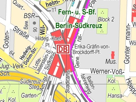 Kartenauschnitt Bahnhof Südkreuz