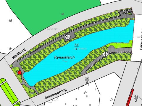 eingezeichneter Kynastteich zwischen Wolffring und Schreiberring
