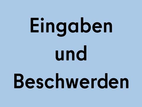 Teaser Eingaben und Beschwerden