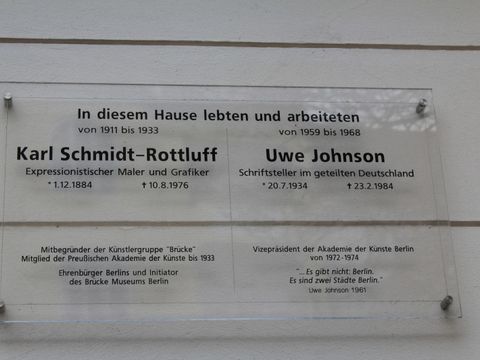 Gedenktafel für Johnson und Schmitt-Rotluff (Bild: Pressestelle T-S)