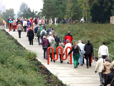 Aufstieg in den Gleisdreieckpark