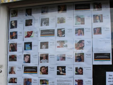 Erinnerung an die Opfer des Attentats auf die Diskothek „Pulse Club“ in Orlando in Florida.