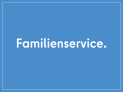 Kachel mit Schriftzug Familienservice