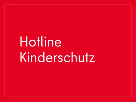 Kachel mit der Aufschrift Hotline Kinderschutz