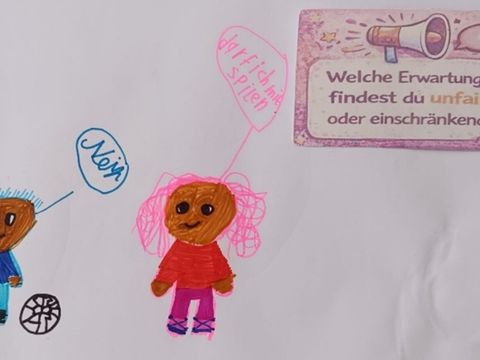 Ein gemaltes Bild über Frauenrechte