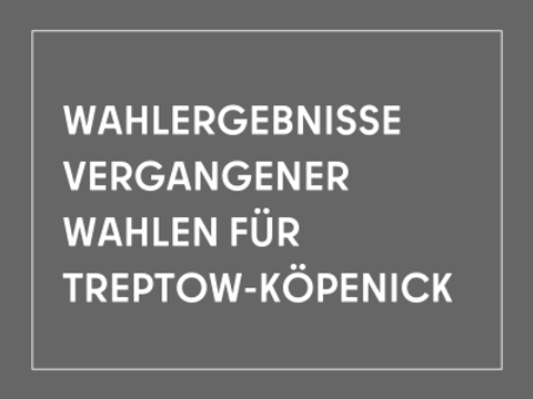 grauer Grund mit Aufschrift Wahlergebnisse vergangener Wahlen für Treptow-Köpenick