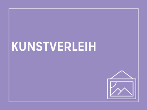 Kachel Flieder mit Aufschrift Kunstverleih