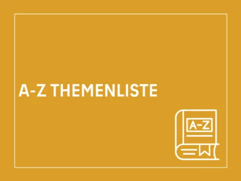 Kachel mit der Aufschrift A-Z Themenliste