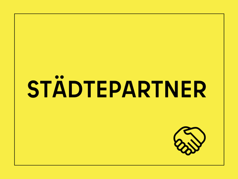 Teaser Grafik mit der Aufschrift Städtepartner
