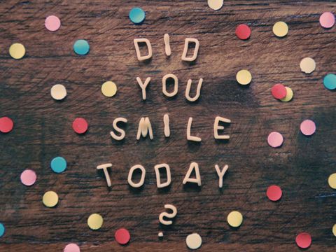 Spruch auf Hintergrund Did you smile today?