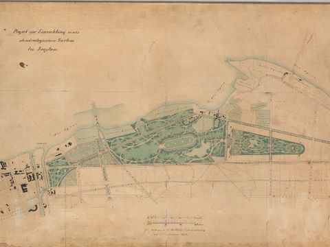 Plan Treptower Park von Gustav Meyer/Museum Treptow-Köpenick