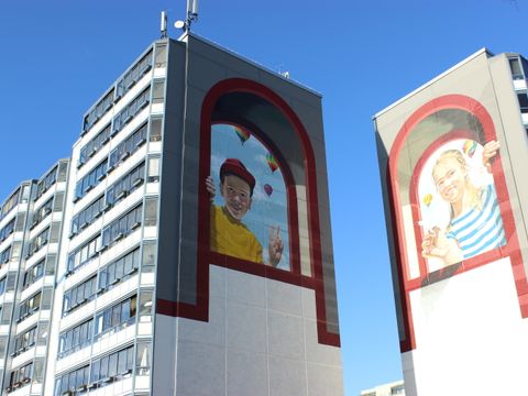 Kosmosviertel Häuserfassaden