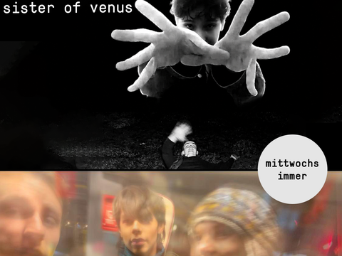 flyer für mittwochs immer - abgebildet sind die beiden acts für den abend