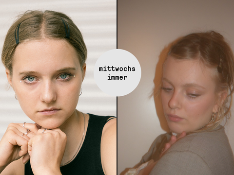 flyer für mittwochs immer am 30.09. - abgebildet sind Malwine und Antonina. Ansonsten stehen keine Infos auf dem Bild.