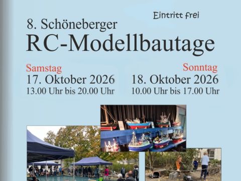 flyer für die schöneberger modellbautage - alle infos stehen auch im text