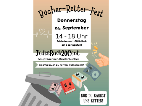 Plakat für das Bücher-Retter-Fest