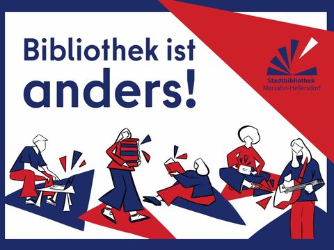 Bibliothek ist anders - Postkarte Vorderseite