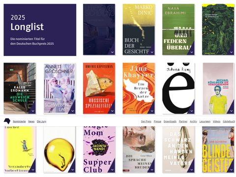 Longlist des Deutschen Buchpreises