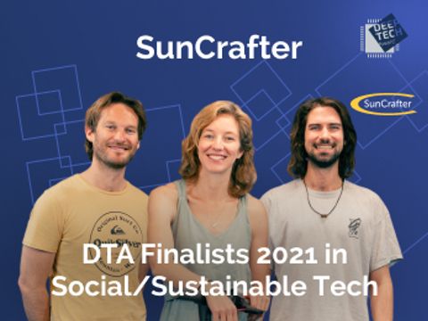 Die Gründer:innen von Suncrafter lachen in die Kamera
