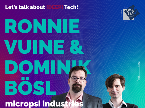 Die Gründer der Micropsi Industries Ronnie Vuine und Dominik Bösl werden angezeigt.