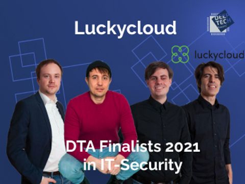 Gruppenfoto mit den Gründern von luckycloud