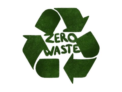 Null-Abfall-Konzept-recyceln grün - Logo ZERO WASTE