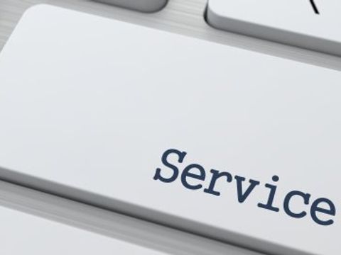 Computertaste mit Aufschrift "Service"