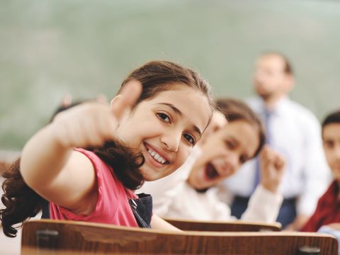 arabic kids in the school, classroom