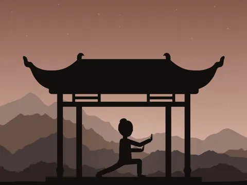 Frau macht Tai-Chi