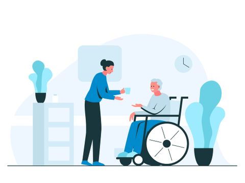 Krankenschwester gibt einem ältere