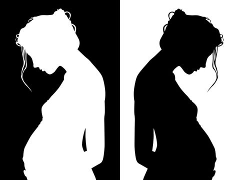 Silhouetten von Schwangeren