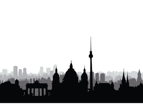 Berlin Stadt Gebäude Silhouetten
