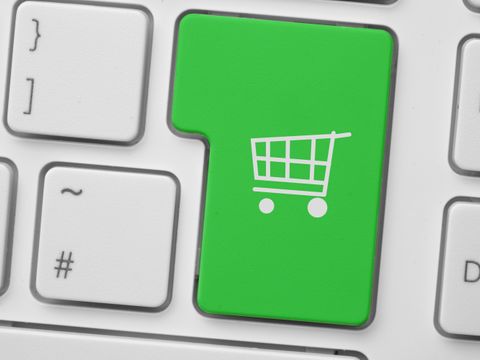 Grüne Trolley-Taste auf Tastatur