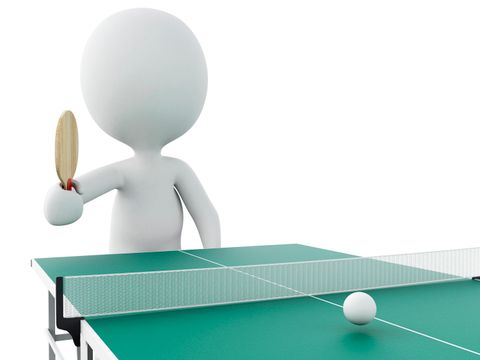 3D-Männchen spielt Tischtennis