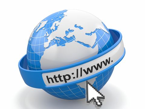 Konzept des Internet-Browsers. Erde und cursor
