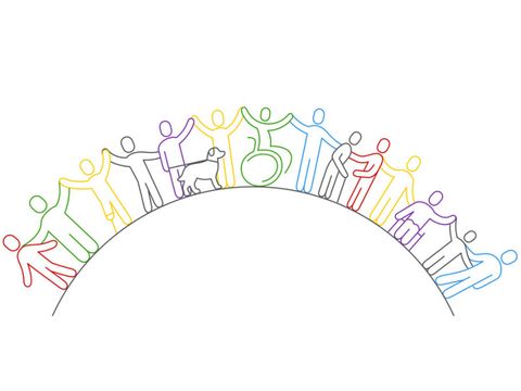 bunte Figuren symbolisieren Inklusion und Diversität