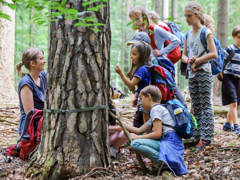 Schülergruppe bei der Waldschule Zehlendorf