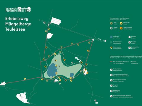 Karte zum Erlebnisweg Müggelberge Teufelssee (Bild: stories within architecture GmbH)