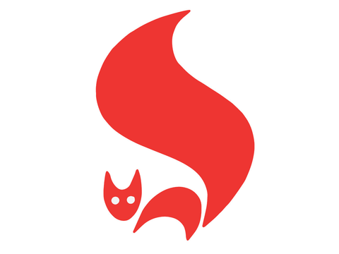 Waldbrandlogo (Eichhörnchen mit "Feuerschwanz")