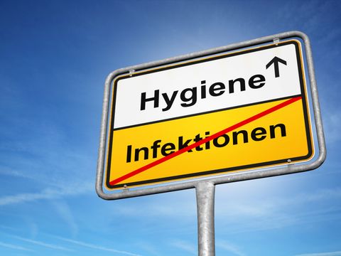 Schild Hygiene - Infektionen