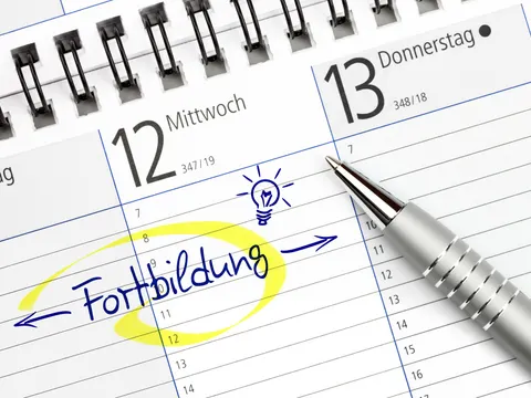 Terminkalender mit Eintrag für Fortbildung